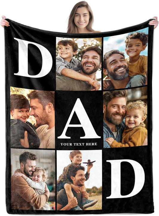 Regine Switzerland Personalized Father's Day Blanket - Custom Photo & Text Gift for Dad, Husband, Grandpa