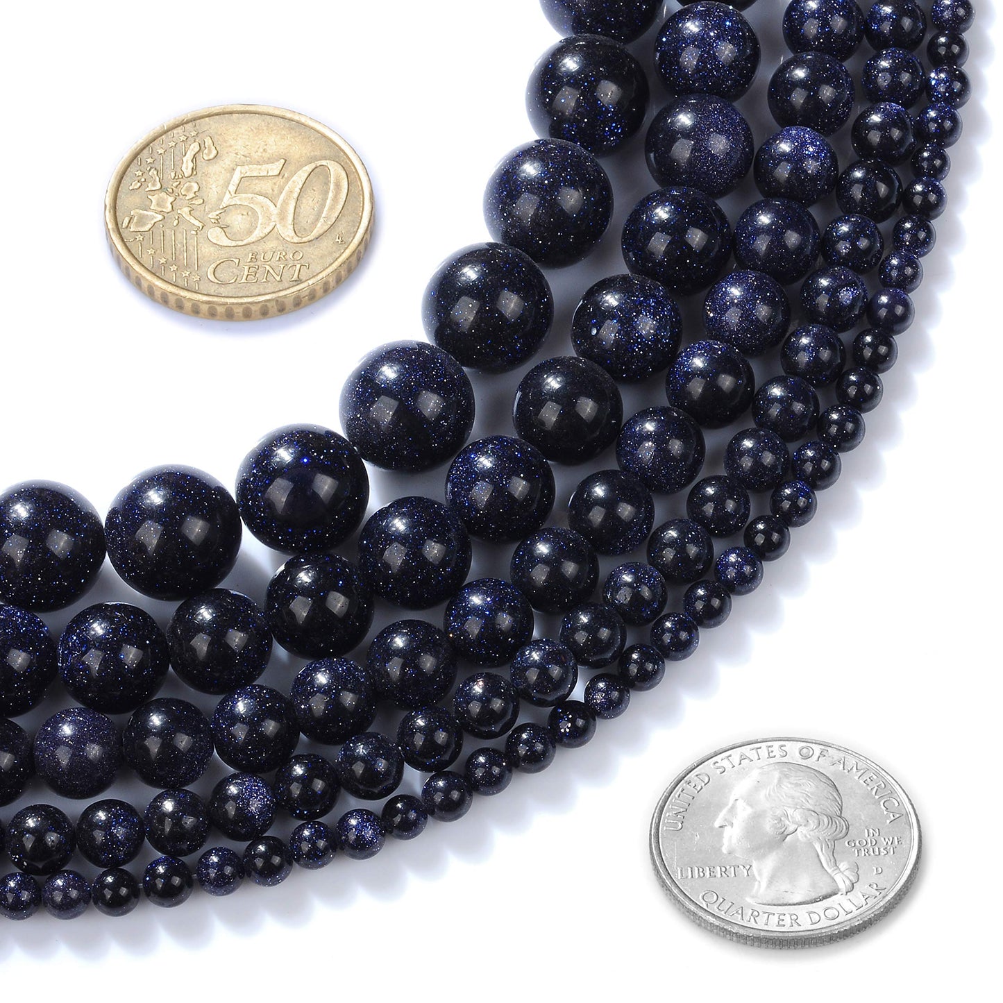 Natural Stone Beads 2mm Blue Sand Stone Round Loose Beads Crystal Energy Stone Healing Power for Jewelry Making DIY,1 Strand 15"