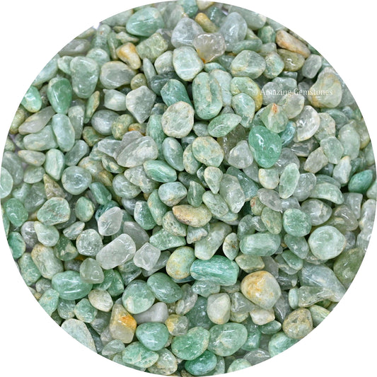 Amazing Gemstone Light Green Aventurine Crystal Chips Aquarium Gravel Rocks - Green Aventurine Chips Bulk Fish Tank Gravel, Small Tumbled Stone Chips and Tiny Crystals for Decoration