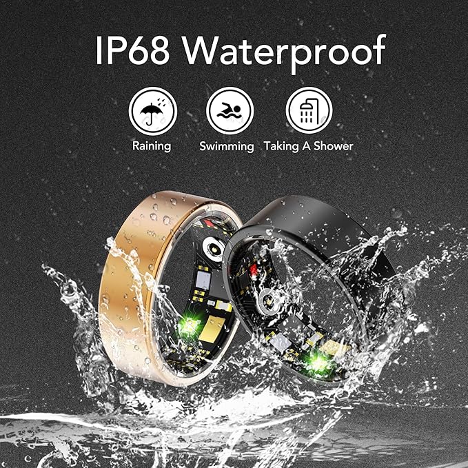 Smart Health Ring for Women Men Fitness Tracker with Heart Rate, Blood Oxygen, Blood Pressure, Sleep Monitoring, Step Counting, IP68 Waterproof for iOS and Android, No Subscription Fee, Silver 11