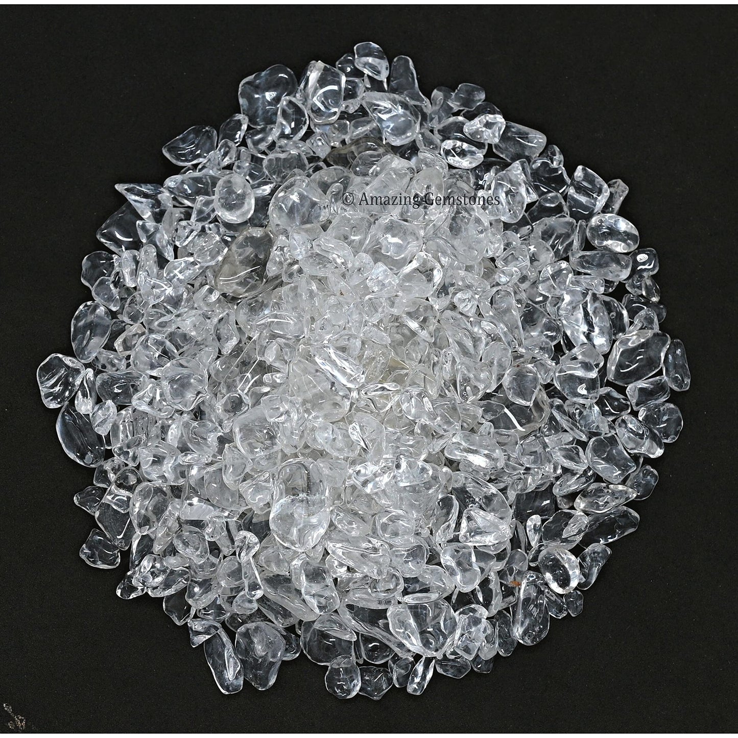 Amazing Gemstone Clear Quartz Crystal Chips Aquarium Gravel Rocks - 1000+ Carat Clear Quartz Chips Bulk Fish Tank Gravel, Small Tumbled Stone Chips and Tiny Crystals for Decoration (Natural AAA Grade)
