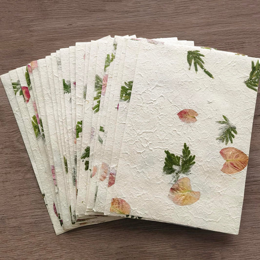 ANXINZENITH Handmade Botanical Craft Paper - 15 Sheets 8.27x11.7 Inch Art Paper for Watercolor,Wedding Invites,Scrapbooking - Vintage Textured Designs for DIY,Gift Wrapping & Cultural Projects (A4)