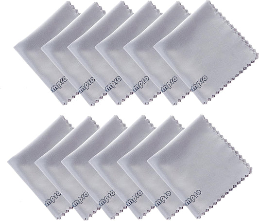 12-Pack 4.75 4.75 Inches Wisdompro x Microfiber Cleaning Cloth for Camera Optical Lens, Glass, Cell Phone, iPad