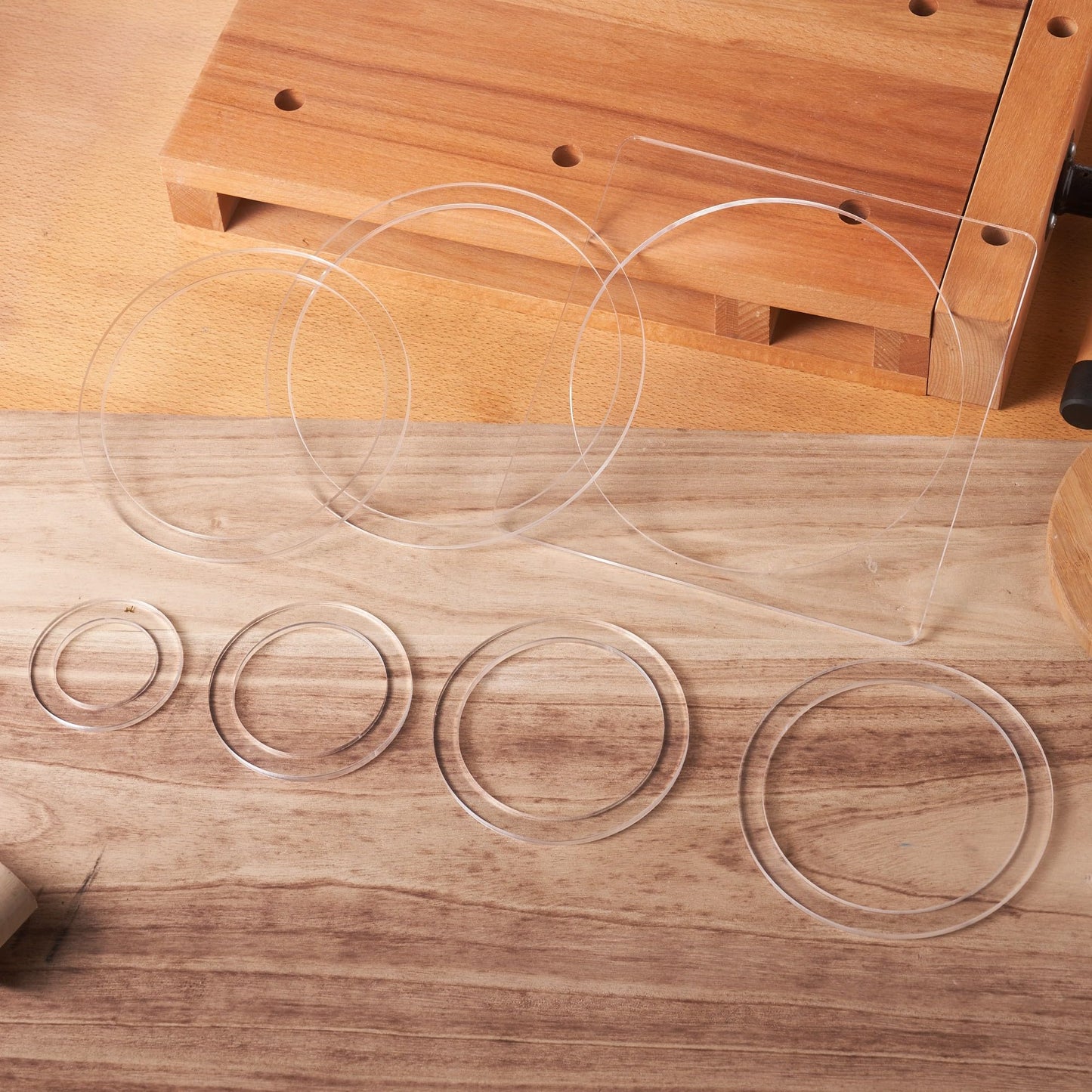HERMIT TOOLS Pack of 7 Big Circle Inlay Template |Router and Decorative Templates for Woodworking -2