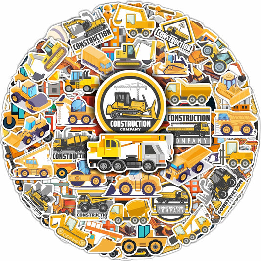 100 Pcs Construction-Themed Stickers - Perfect for Birthday Parties and Gifts