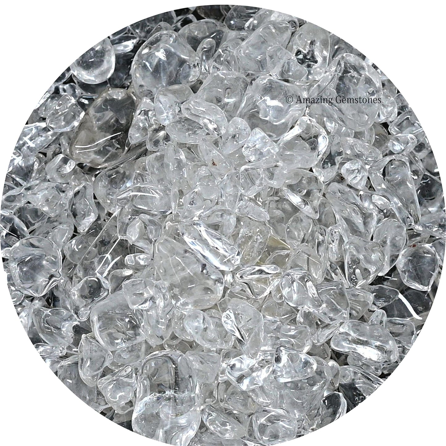 Amazing Gemstone Clear Quartz Crystal Chips Aquarium Gravel Rocks - 1000+ Carat Clear Quartz Chips Bulk Fish Tank Gravel, Small Tumbled Stone Chips and Tiny Crystals for Decoration (Natural AAA Grade)