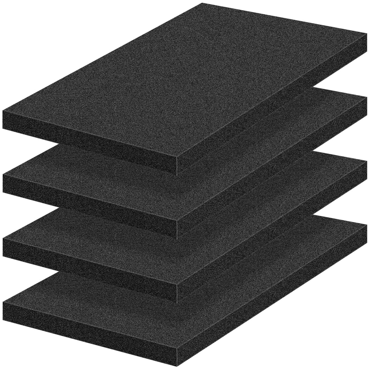 4 PCS Polyurethane Foam Sheets 16" L x 12" W x 1" T Packing Foam Inserts Cuttable Craft Foams Cushion Foams High Density Foam Pads for Case, Tool Box, Game Box, Camera, Jewelry, DIY Craft, Black