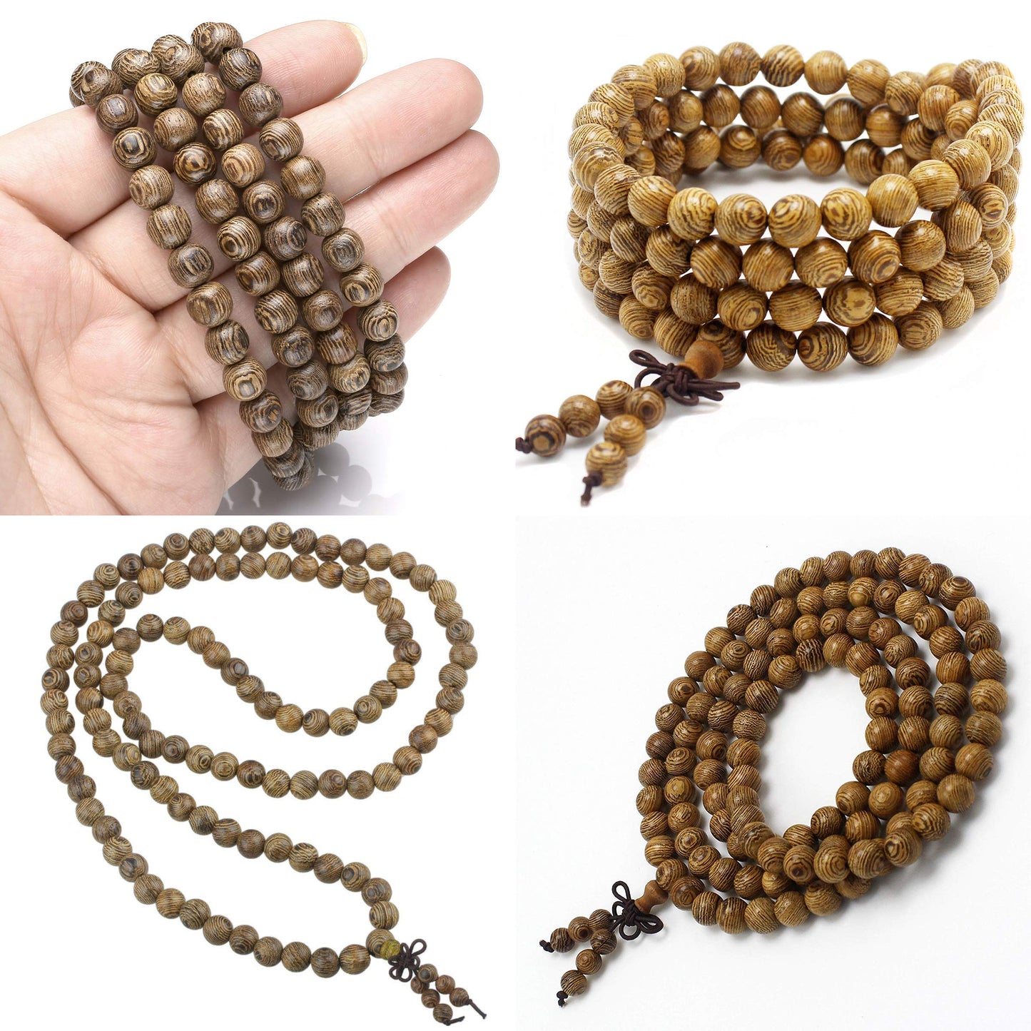 CarpenterC 200pcs 6mm Gorgeous Natural Round Polished Rosewood Loose Beads for Jewelry Making DIY Handmade Crafts