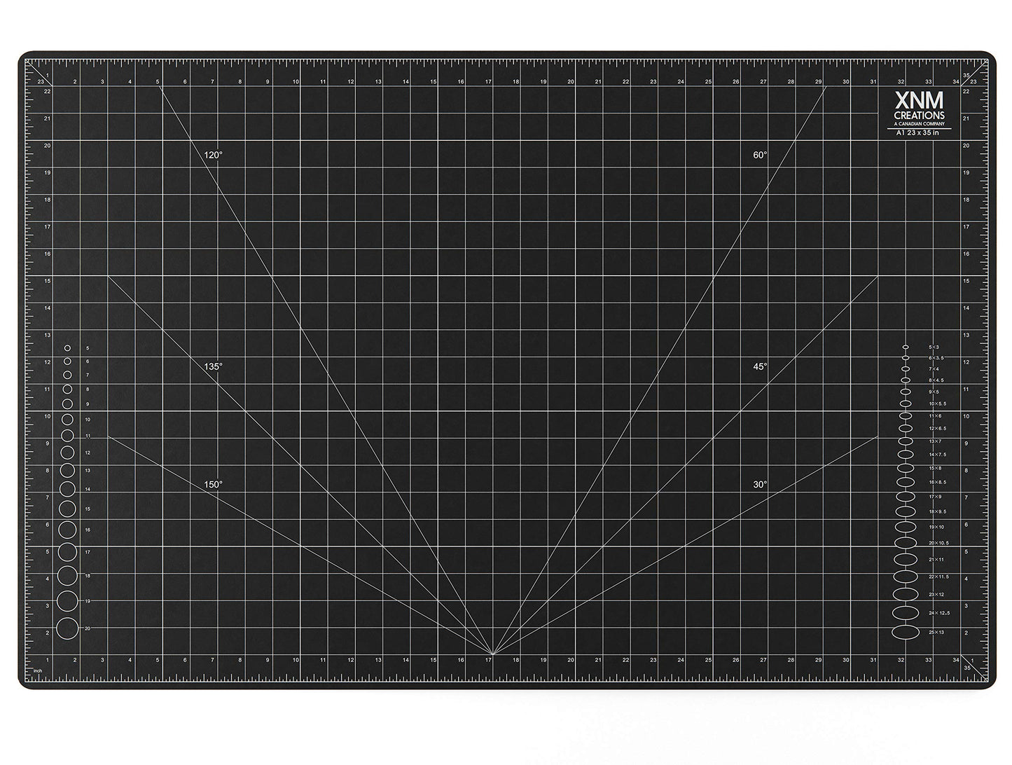 XNM Premium Self Healing Cutting Mat - 24 Inches by 36 inches - A1, 3 Layer Quality PVC Construction - Dual Sided, Imperial and Metric Grid Lines - Perfect for Cutting, Sewing, and Crafts