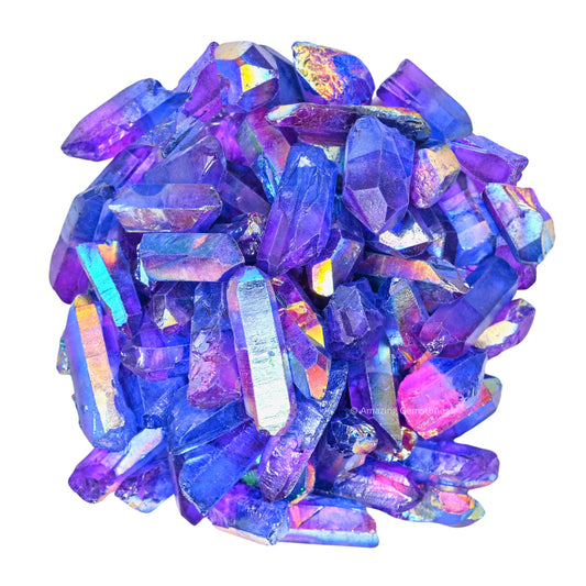 Amazing Gemstone Amethyst Aura Quartz Raw Crystals Point and Healing Stones, Natural Rocks for Meditation and DIY Raw Stones and Crystals (1 lb)