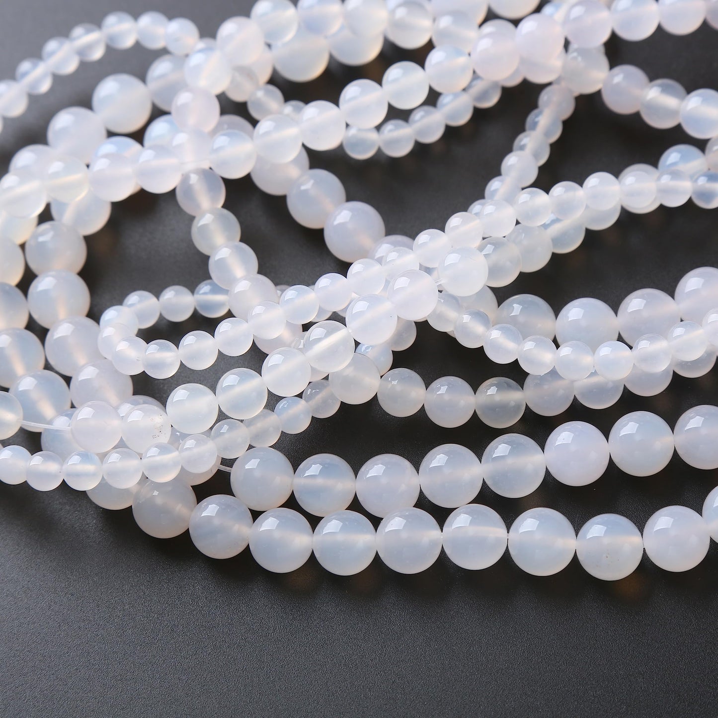 32PCS 12MM Natural White Opal Beads Round Loose Stone Beads for Jewelry Making DIY Energy Stone Healing Power Bracelet 15"