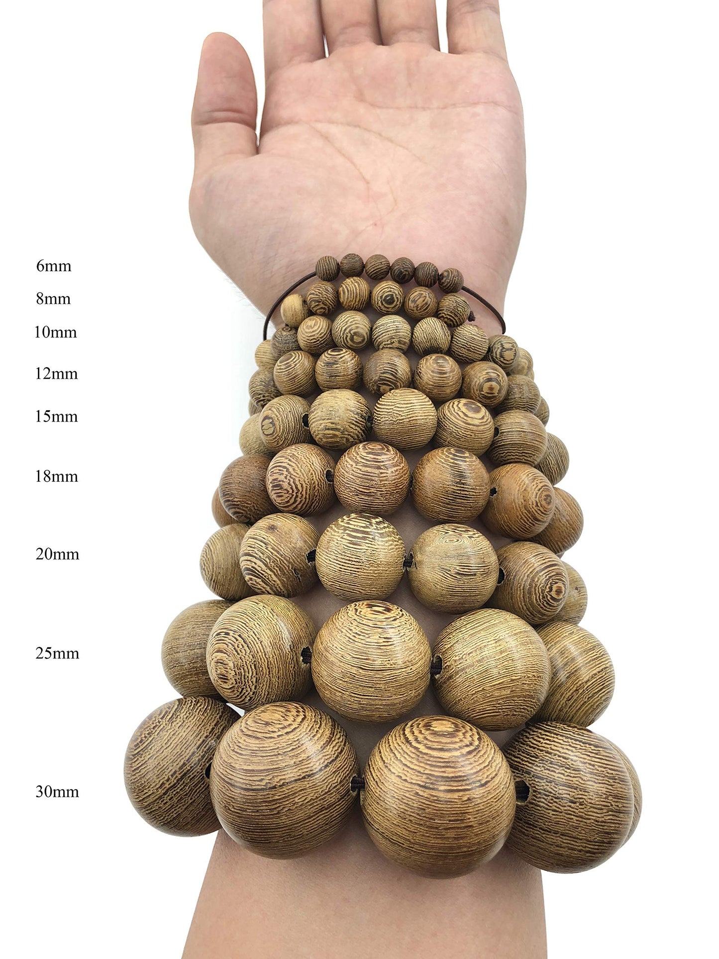 CarpenterC 200pcs 10mm Gorgeous Natural Round Polished Rosewood Loose Beads for Jewelry Making DIY Handmade Crafts