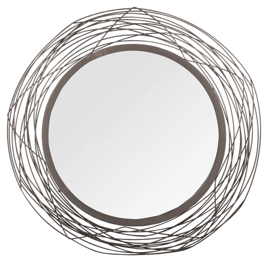 SAFAVIEH Home Nixie Black Round 29-inch Decorative Accent Mirror