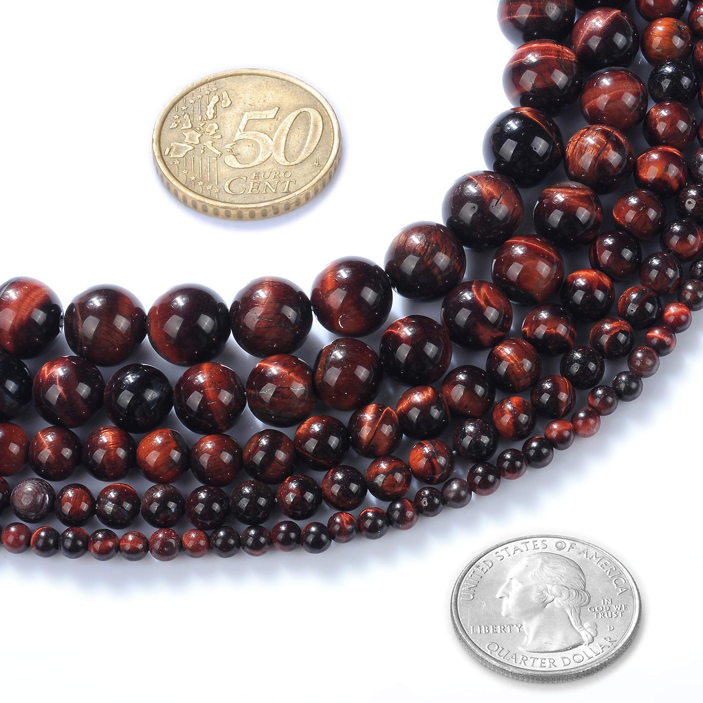 Natural Stone Beads 6mm Red Tiger Eye Gemstone Round Loose Beads Crystal Energy Stone Healing Power for Jewelry Making DIY,1 Strand 15"