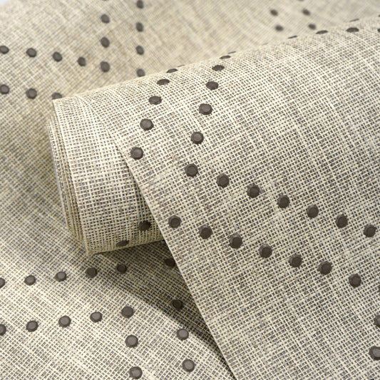 Ansehan Hand-Crafted Wallcovering HA3002 Droplets 36" W x8 Yard L Textured, Modern, Non Prepasted Natural Home Décor for Living Sapce, Beige, Light Wheat/Grey Brown